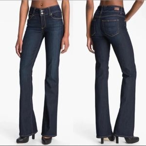 Paige Hidden Hills Premium Denim Flared Dark Washed Jeans Size 31